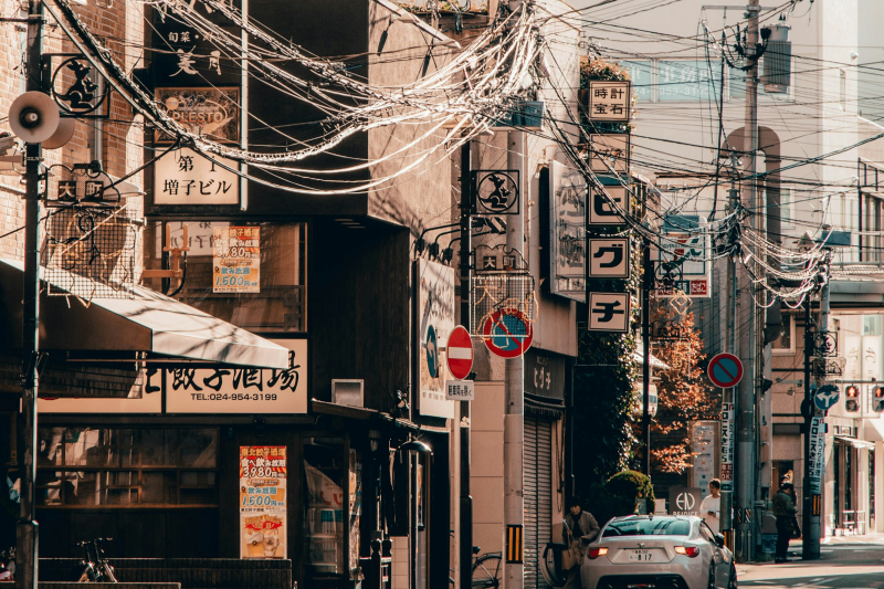 昼の繁華街の様子。福島・郡山